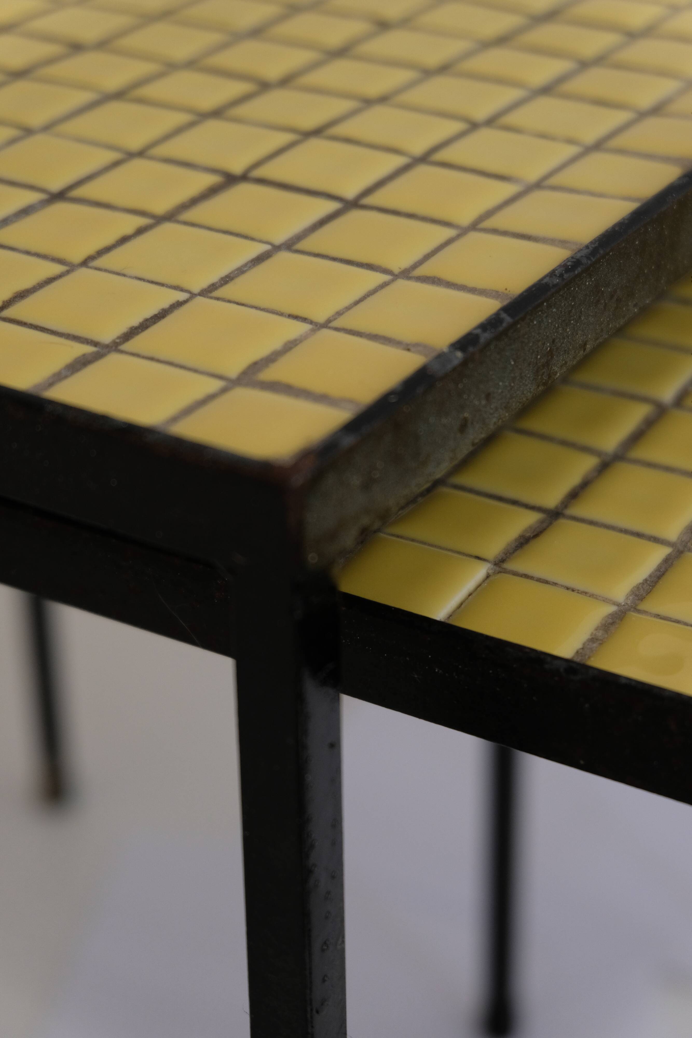 Tiled trundle tables, circa 1970