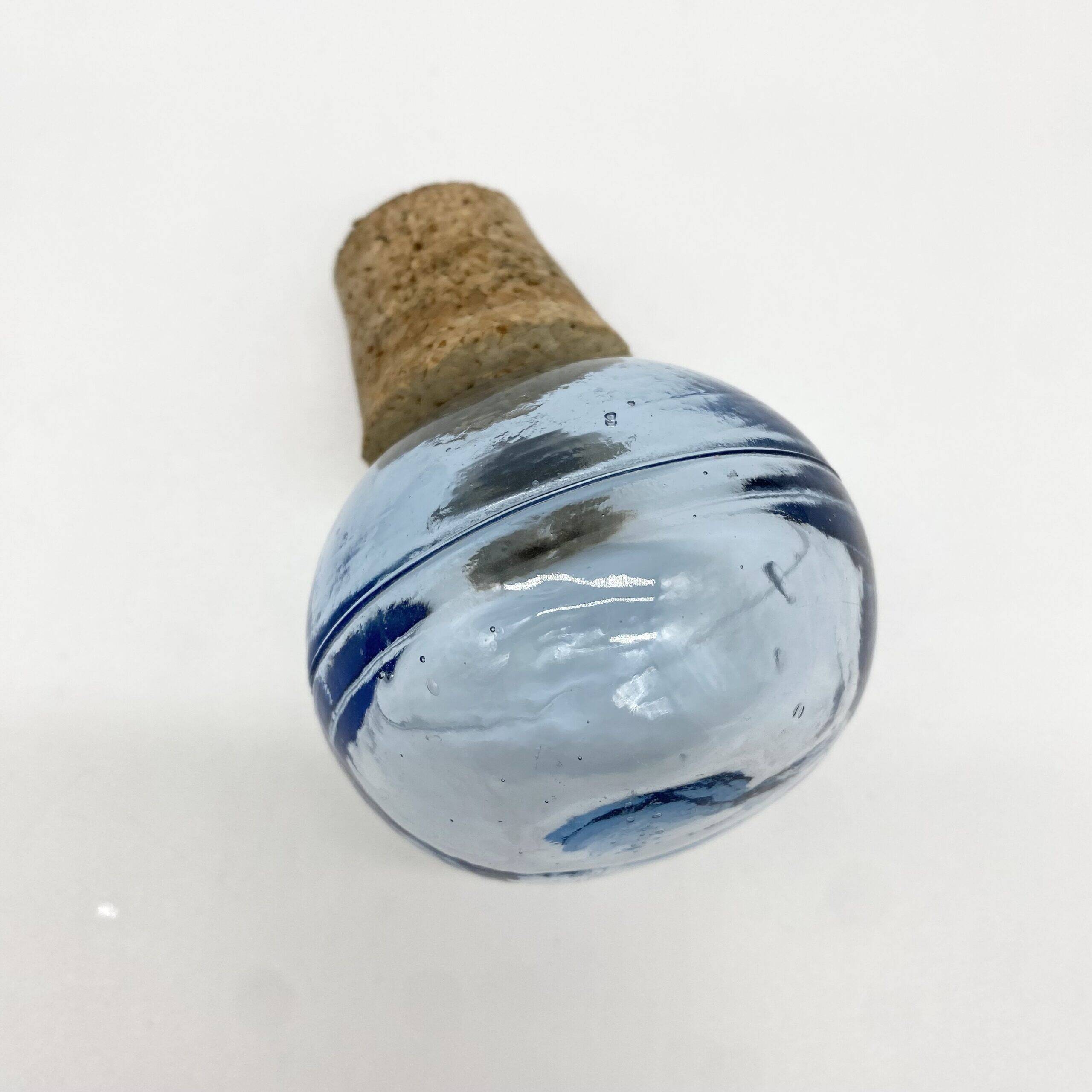 Carafe "fonds marins" verre bleu – Empoli, 1970s