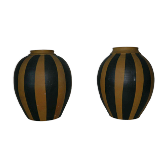 Pair of pottery signed Défos poterie d'Albi 50's