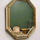Vintage faux bamboo gilt mirror, 1980s.