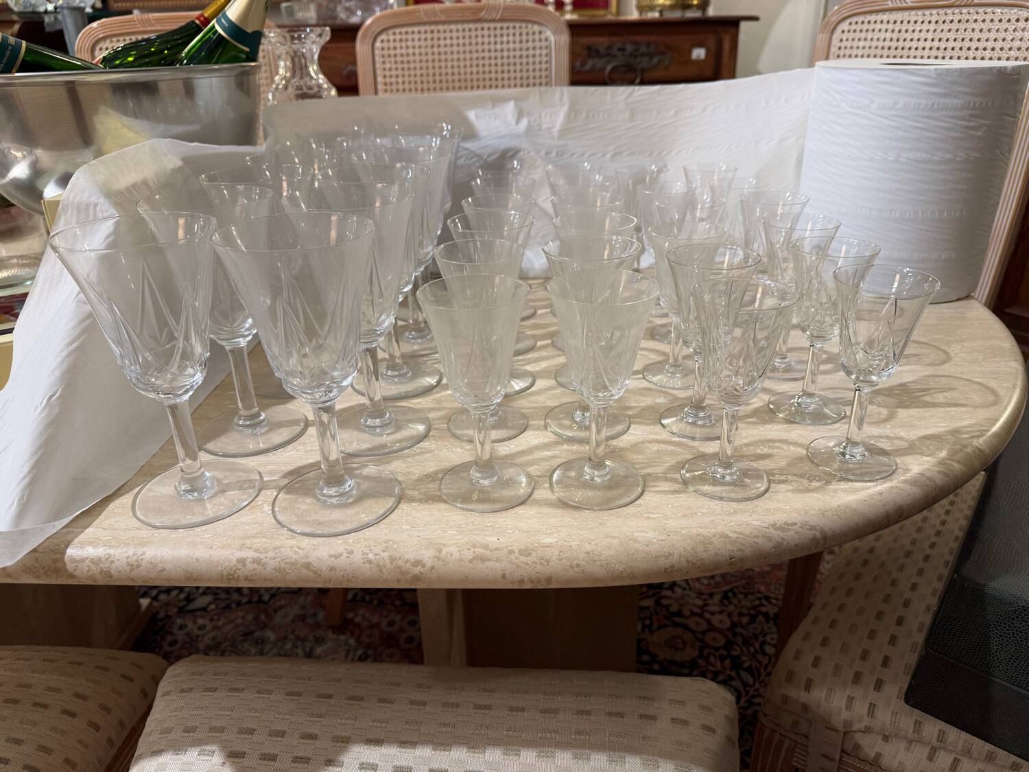 Série de 36 verres en cristal
