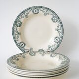 Set of 6 deep plates in Terre de Fer, Salins model "Cambacéres" 19th century