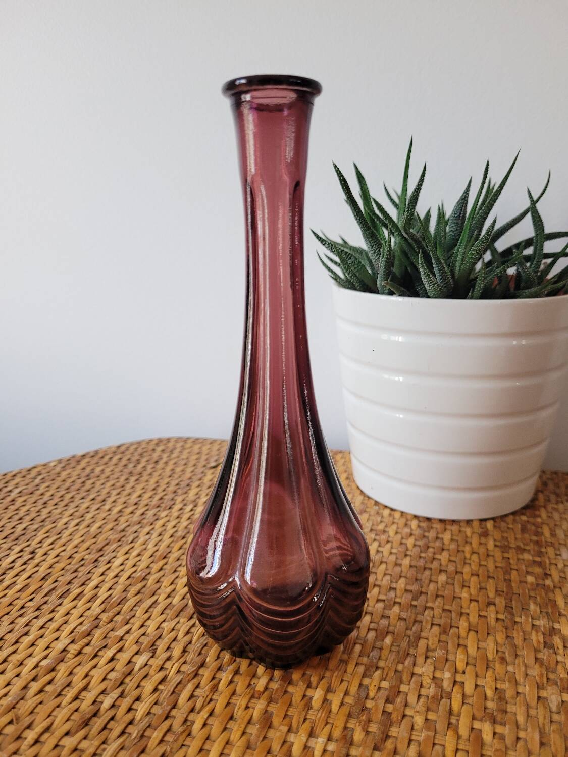 Small purple glass vase