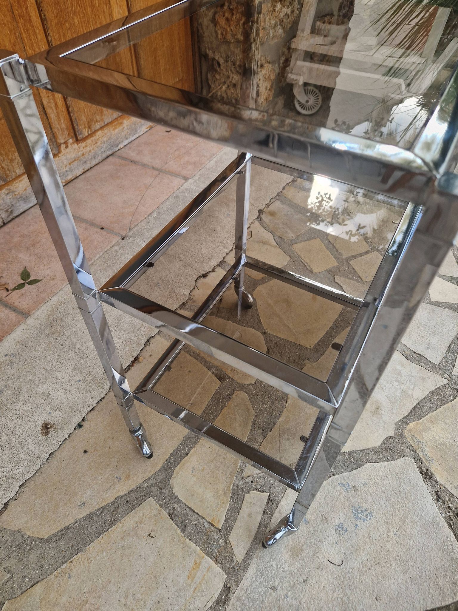 Vintage wheeled dessert table