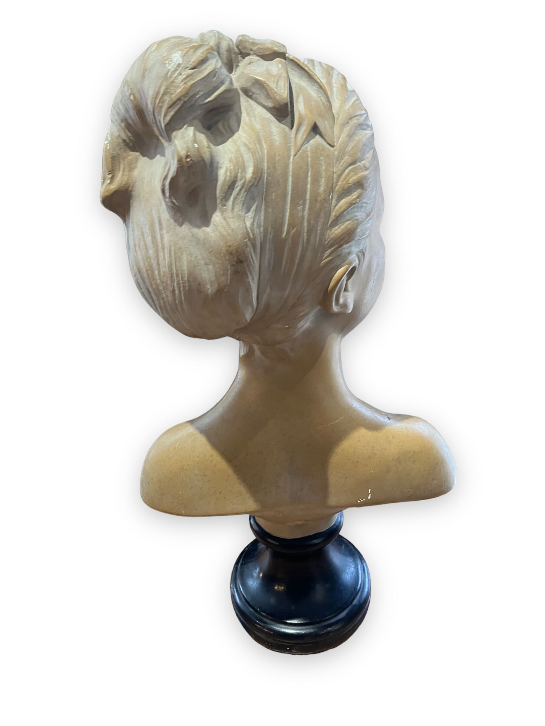 Bust of louise brongniart in patinated plaster after houdon