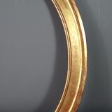 Old oval frame gilded wood with gold leaf 58.5x48.5 cm, foliage 49.8x40.8 cm SB