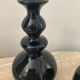 Duo of black opaline vases from the 60s and 70s