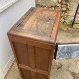 Meuble de métier Frigo bois glacière bar en chêne des années 30