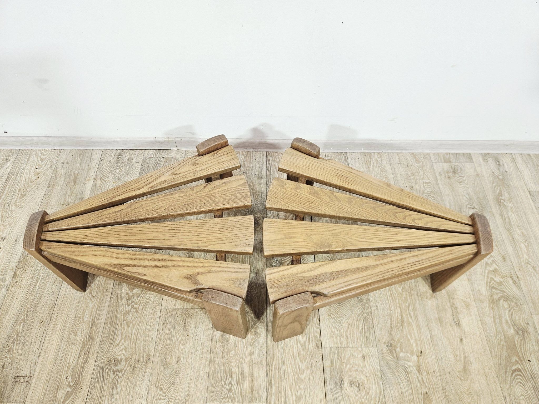 Set of two modular/side tables, Dittman, oak, Netherlands, 1970s.