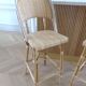 Lot of 3 Maison Louis Drucker light Manila rattan bistro high chairs.