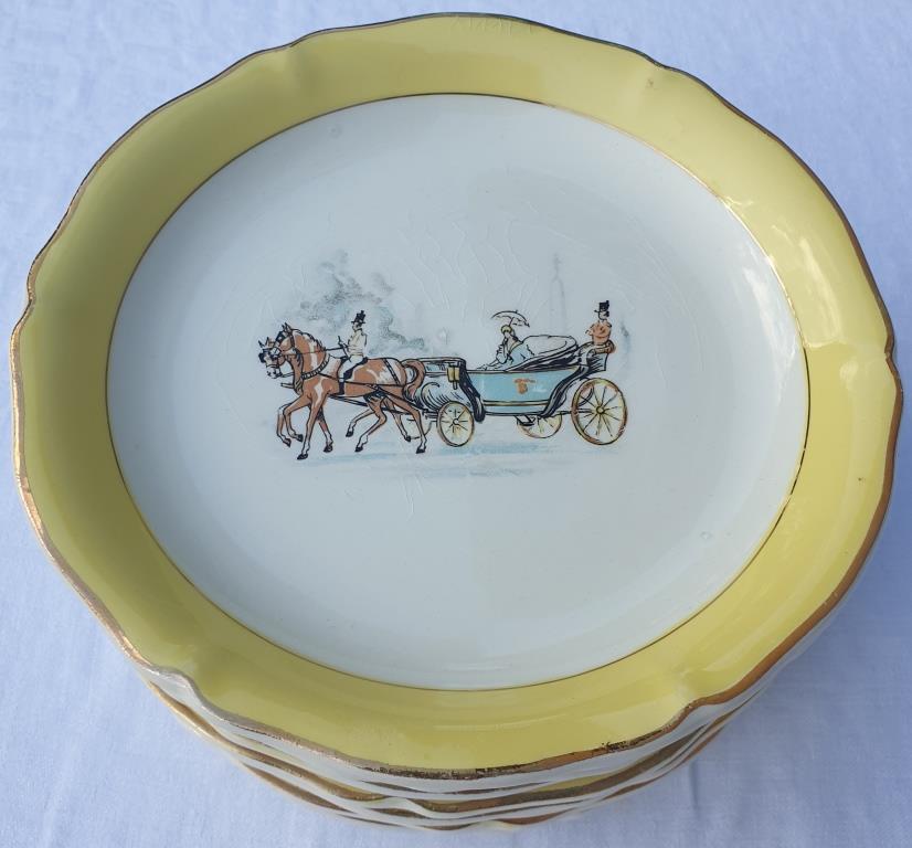 Series 11 plates stagecoach Céranord St Amand vintage 1960