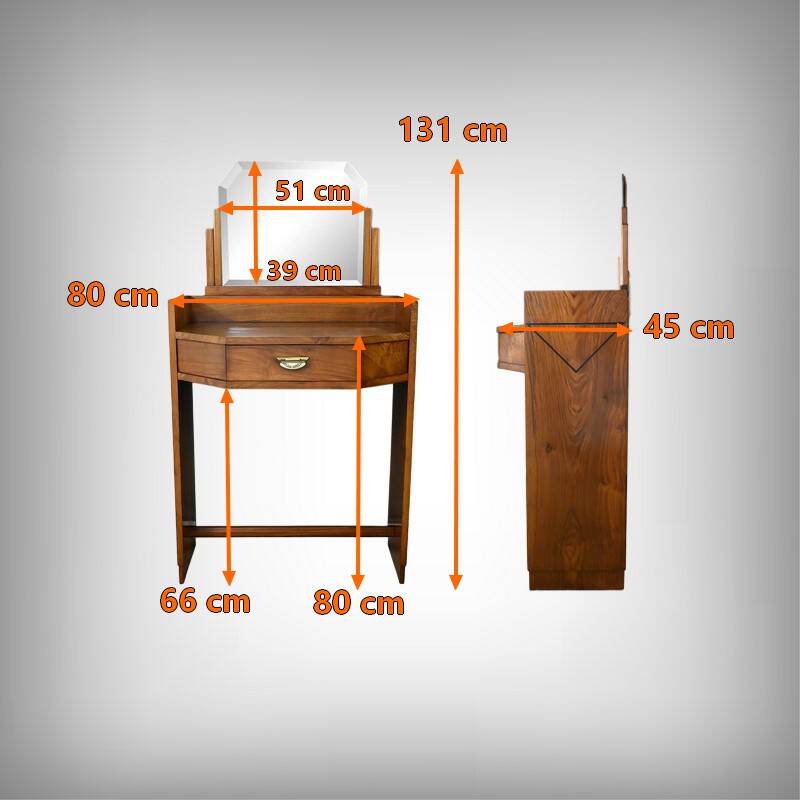 Walnut Dressing Table, Art Deco – 1940