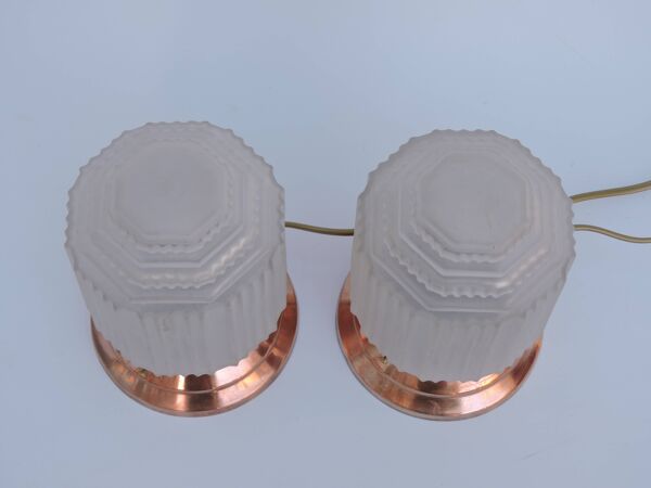 Paire de lampes building moderniste art deco skyscraper gratte-ciel 1930 signe p d'avesn france