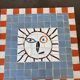 Square zellige coffee table, abstract face – 60 × 60 cm