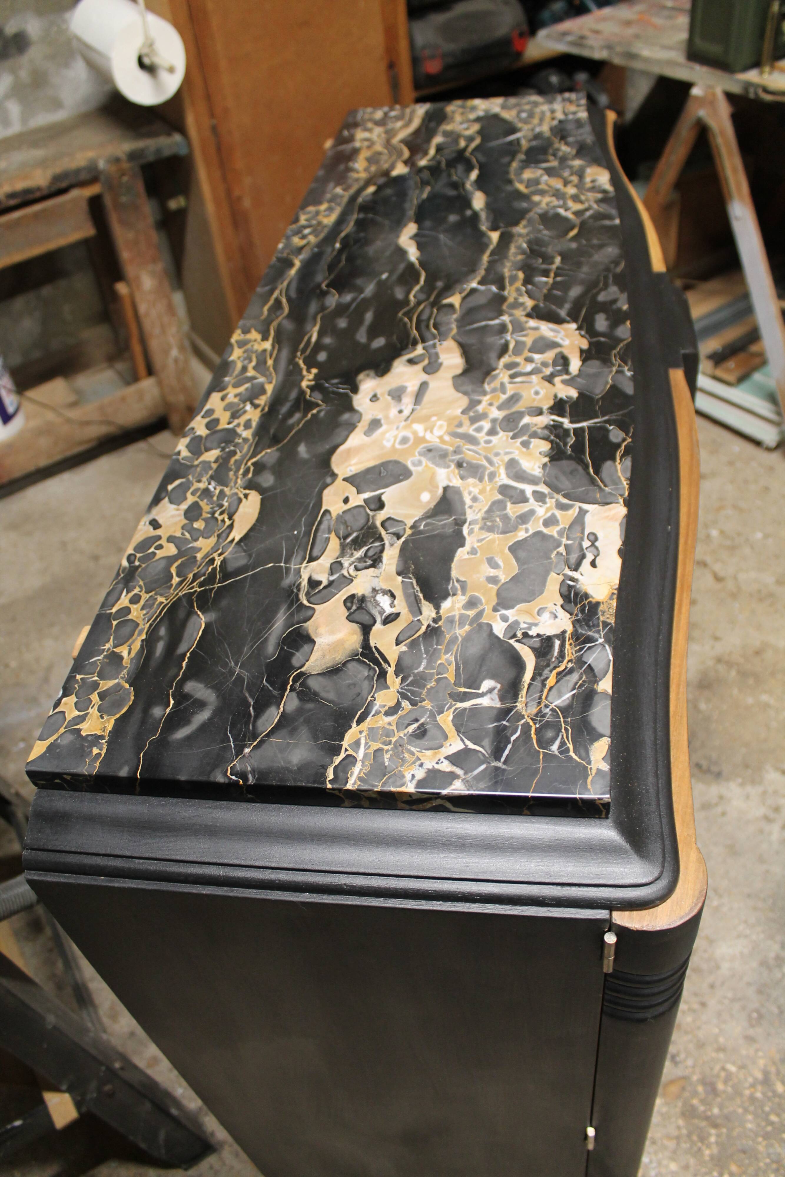 Black marble buffet