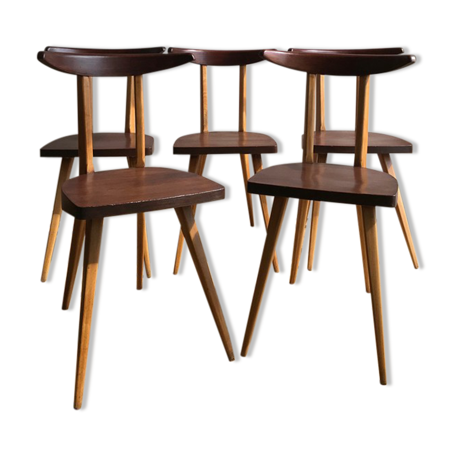 Ensemble de 5 chaises Antilope édition Stella années 1960