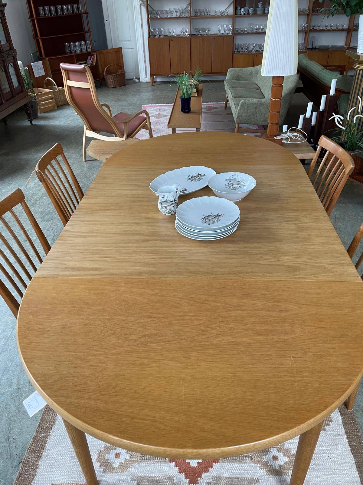Oak dining table, Sweden, 1960