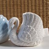 Vintage ceramic swans 80s
