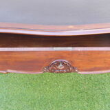 Flat desk old solid walnut top leather napoleon iii 1900 very good condition