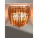 Luxury Italian Amber-Rosè “Squared” Murano Glass Squared Flush Mount