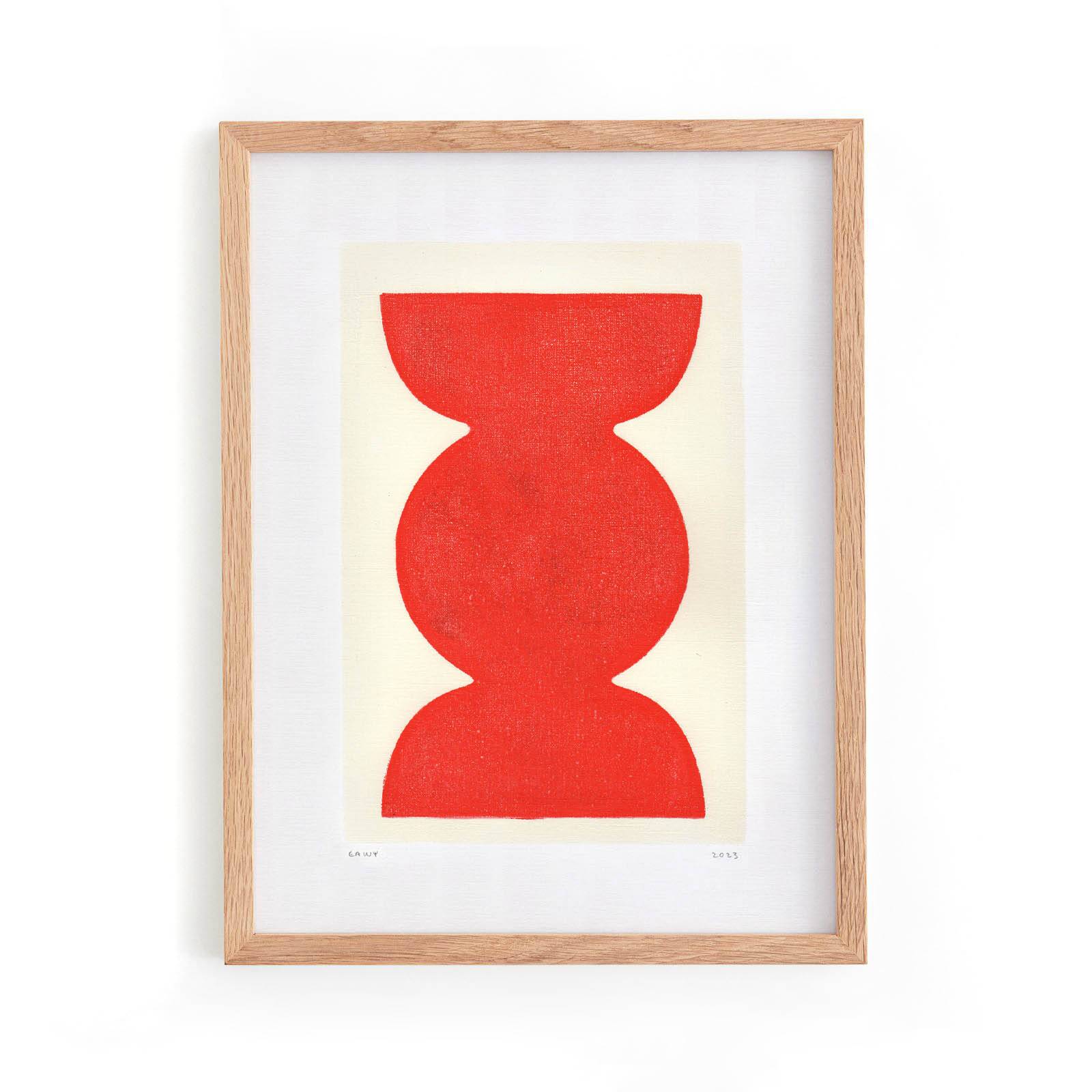 Peinture 30x40cm - Romy rouge -  signée Eawy
