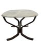 Table basse vintage en bois et marbre Design minimaliste Suède années 70