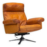 Fauteuil lounge à dossier haut De Sede DS-31 en cuir naturel, Suisse, 1970