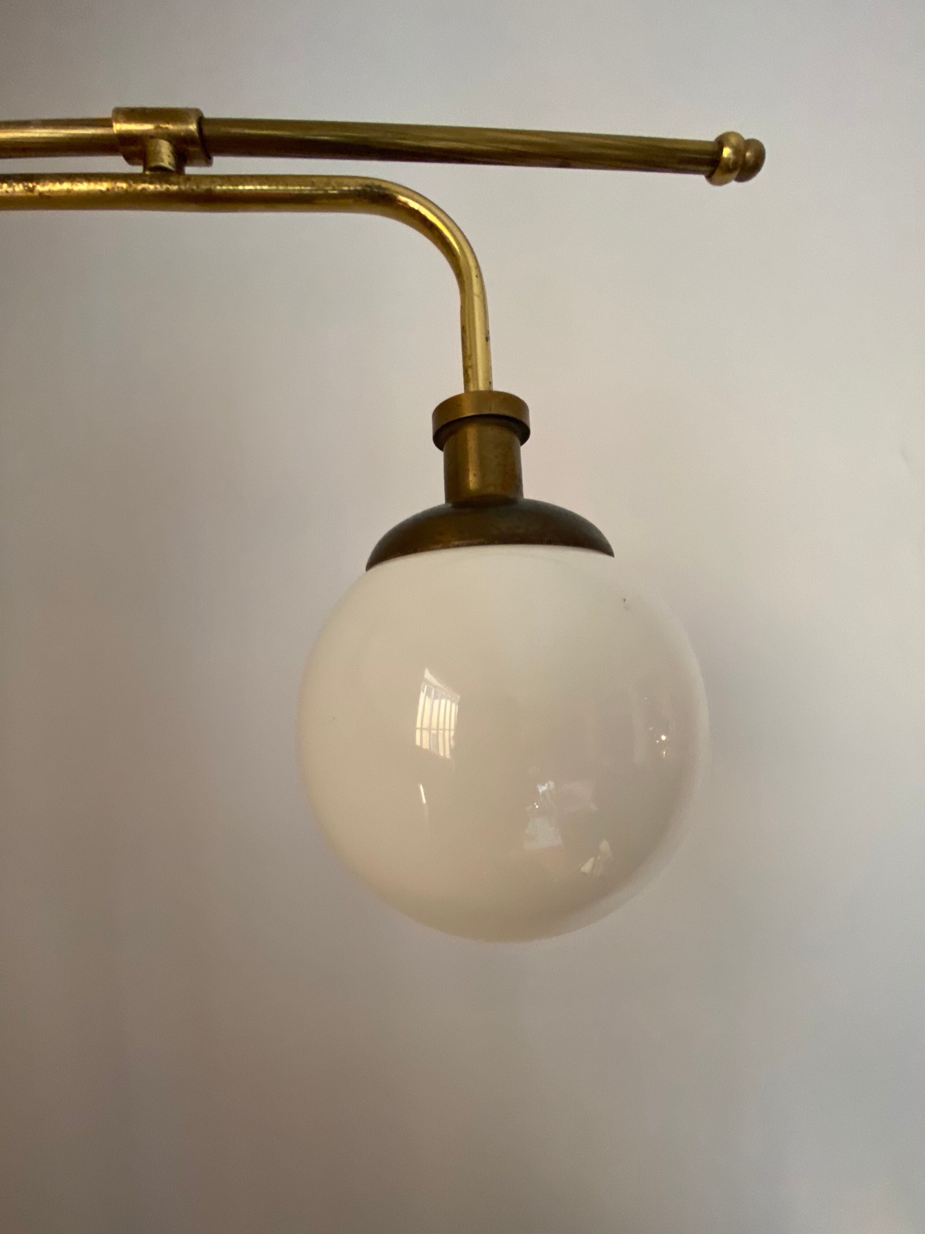 Brass art deco slide lamp