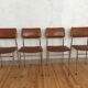 4 chaises skaï camel métal chromé années 70