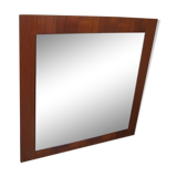Miroir vintage en teck Danemark 1970 - 49x49cm