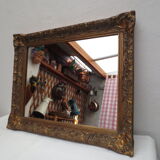 old rectangular mirror aged golden tower