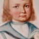 Pastel Old Portrait Of A Child Dated 1921 And Signed