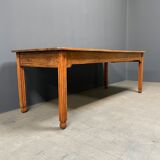 Large oak farmhouse table from France, early 1900s