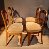 Set of 4 blond braked chairs