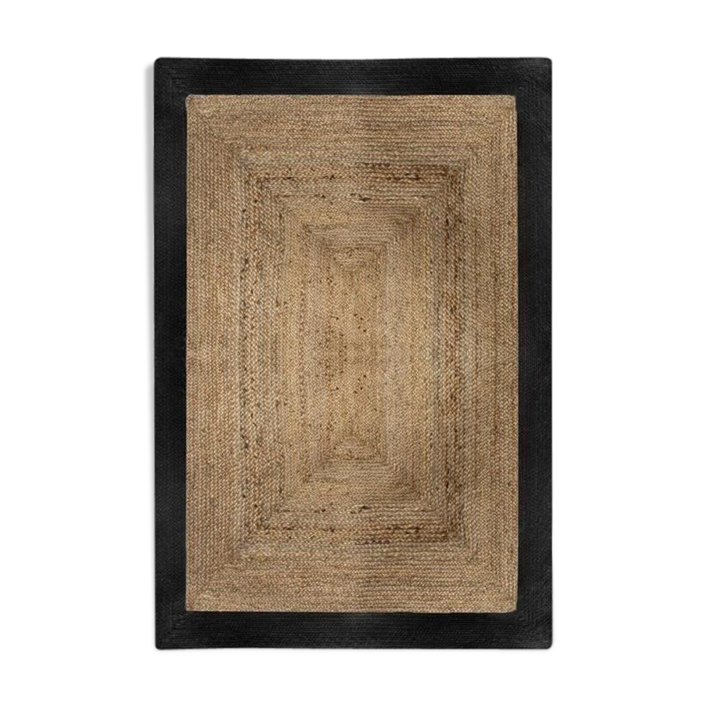 Carpet jute and cotton beige and black 120x170 cm