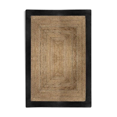 Tapis jute et coton beige et noir 120x170 cm