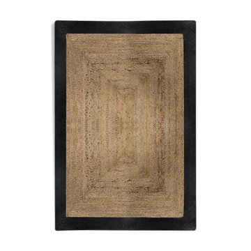 Carpet jute and cotton beige and black 120x170 cm