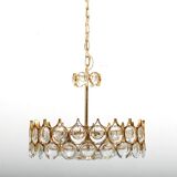 Gilded Brass and Crystal Chandelier by Palwa 1970s