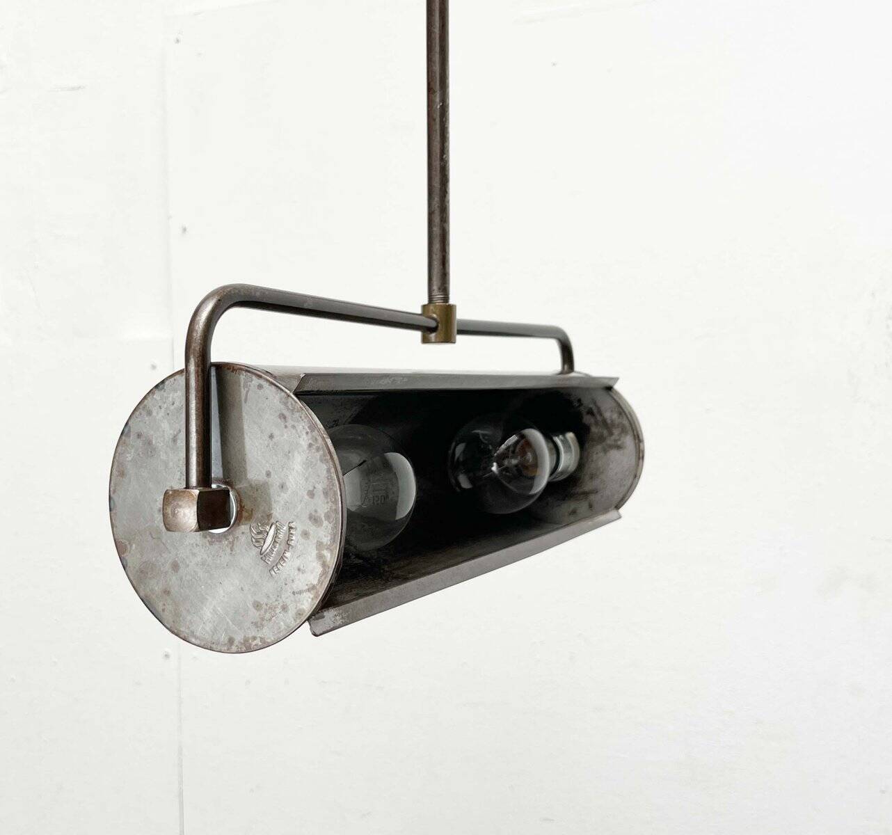 Lampes de plafond industrielles allemandes modernes du milieu du siècle de Hillebrand Leuchten, lot de 2
