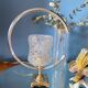 Table lamp glass globe brass and chrome