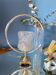 Table lamp glass globe brass and chrome