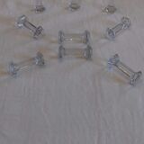 Lot de 9 porte-couteaux anciens en verre