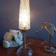 Lampe à poser verre pointe de diamant, vintage