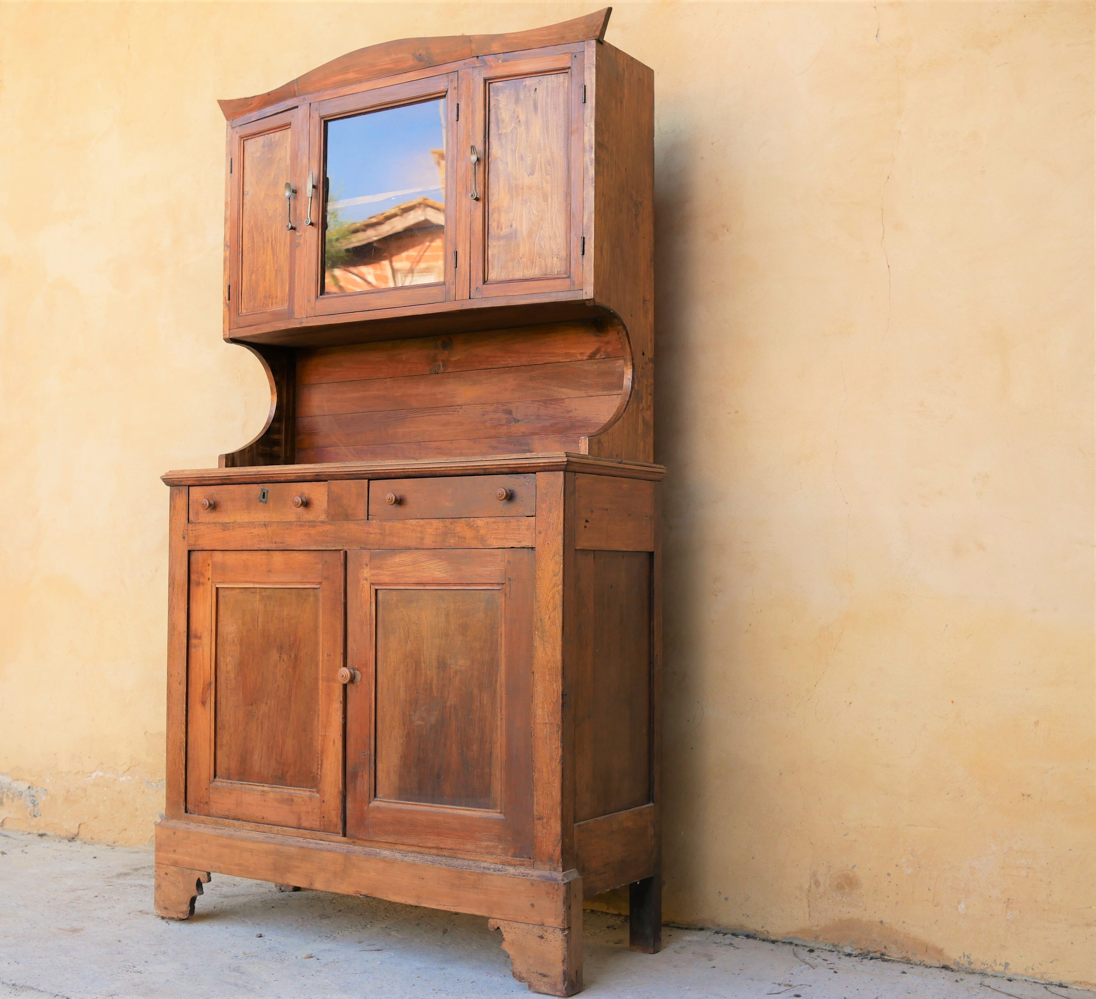 Buffet vaisselier en bois massif
