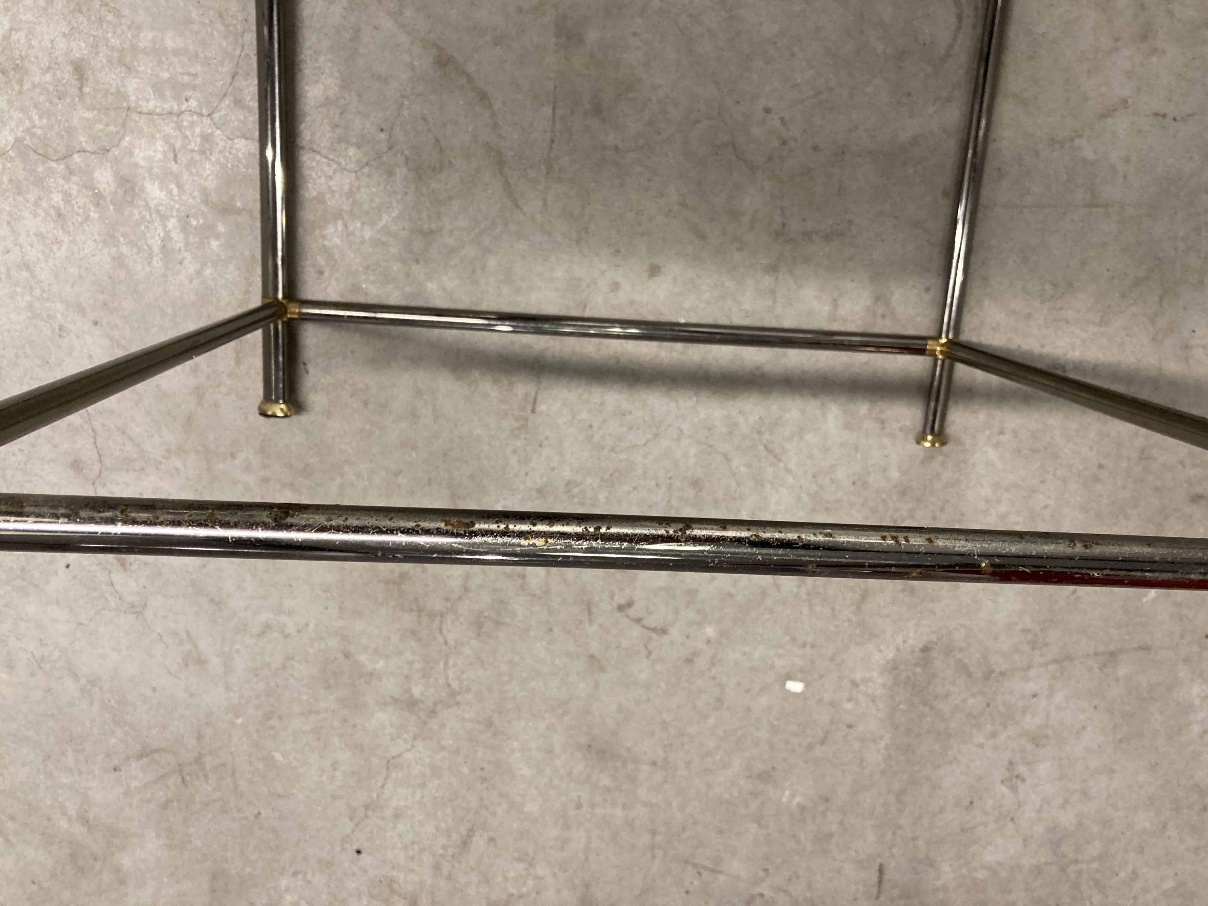 Silver and gilt metal side table with glass top, Italian, 1980s