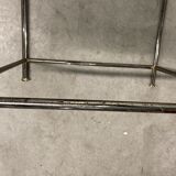 Silver and gilt metal side table with glass top, Italian, 1980s