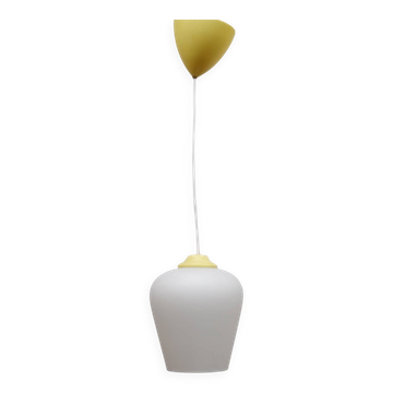 Lampe suspendue en verre opalin, vintage