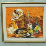 Einar persson (1918-2006), swedish abstract still life, oil on canvas, 1960s