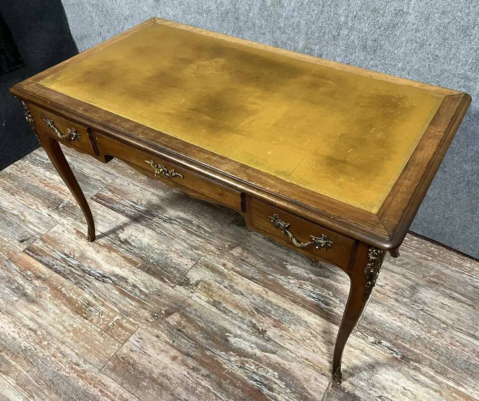 André Mailfert: Louis XV style double-sided desk in walnut