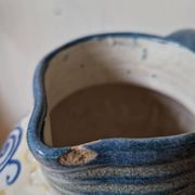 Antique ceramic pitcher jug elchinger fils alsace soufflenheim, art